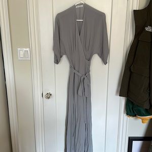 NWT Reformation Winslow wrap dress gray blue size S